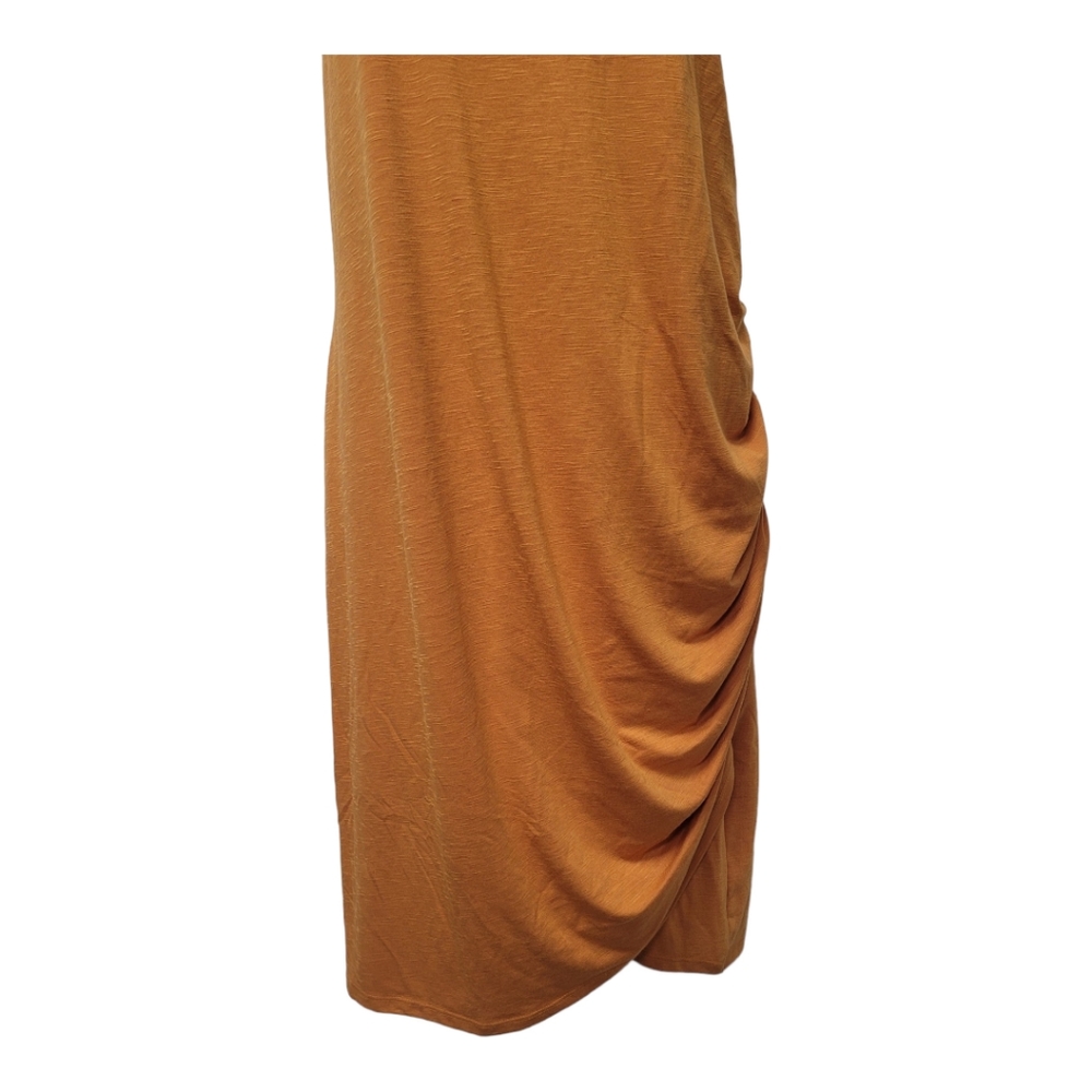 NWT Nine West sleeveless ruched dress Size XXL Color Autumn Gold - Picture 3 of 8